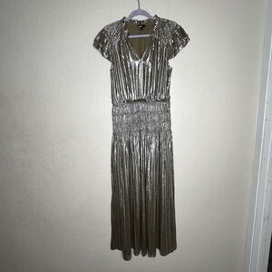 Current Air Los Angeles Metallic Smocked Waist Maxi Dress Women’s Size Medium